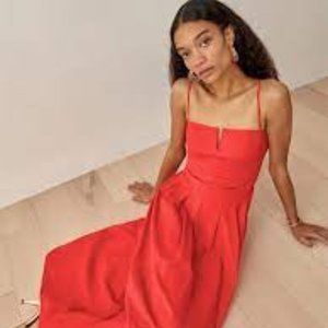 Reformation Kye Dress color Paprika Size 4 - Worn Once
